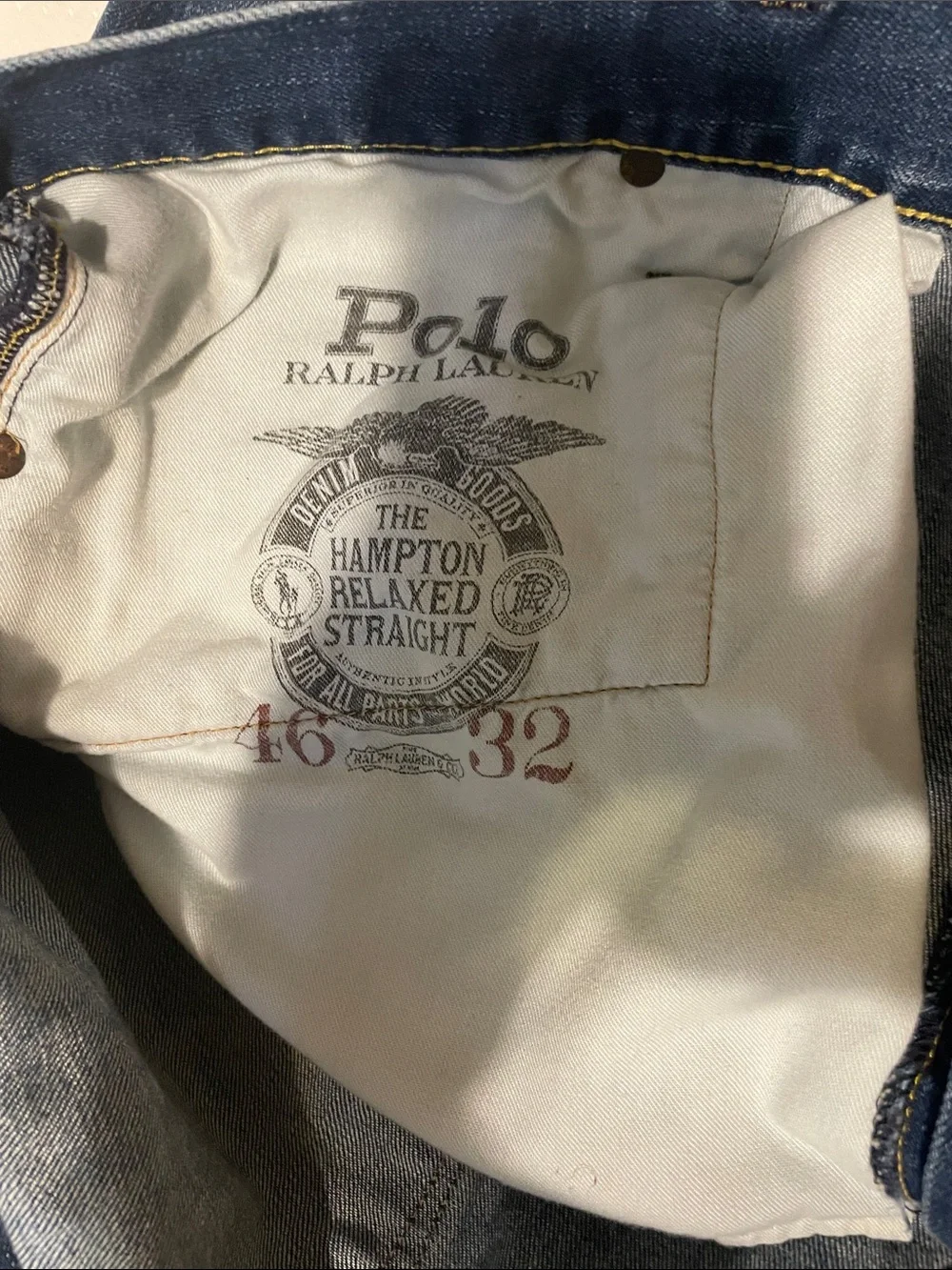 Polo by Ralph Lauren Men's 46x32 Hampton Relaxed Straight Jeans